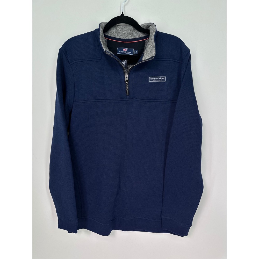 Vineyard Vines Mens Saltwater Fleece Shep Shirt Quarter Zip Deep Bay NWT 400